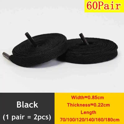 1 Pair / AF1 Shoelaces Flat Thicken Weave Craft Off Black White Shoe Laces High-top Sneaker Shoelace Accessories 25 Colors