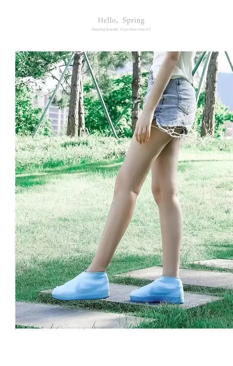 زوج واحد من أغطية الأحذية المصنوعة من السيليكون المقاوم للماء، أحذية المطر المطاطية المقاومة للشفاه، معدات المطر، ملحقات الأحذية الخارجية للأيام الممطرة