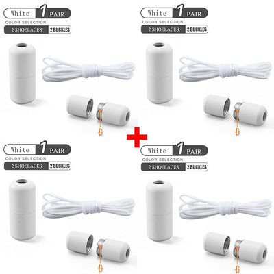 أربطة أحذية مرنة بدون رباط، أربطة أحذية نصف دائرية للأطفال والكبار، أربطة أحذية سريعة الارتداء، أربطة قفل معدنية، أربطة أحذية