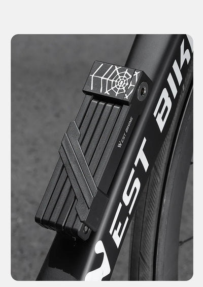 قفل دراجة محمول قابل للطي من ويست بايكينج، قفل أمان متين مضاد للسرقة، قفل دراجة كهربائية، ملحقات دراجات الطرق الجبلية