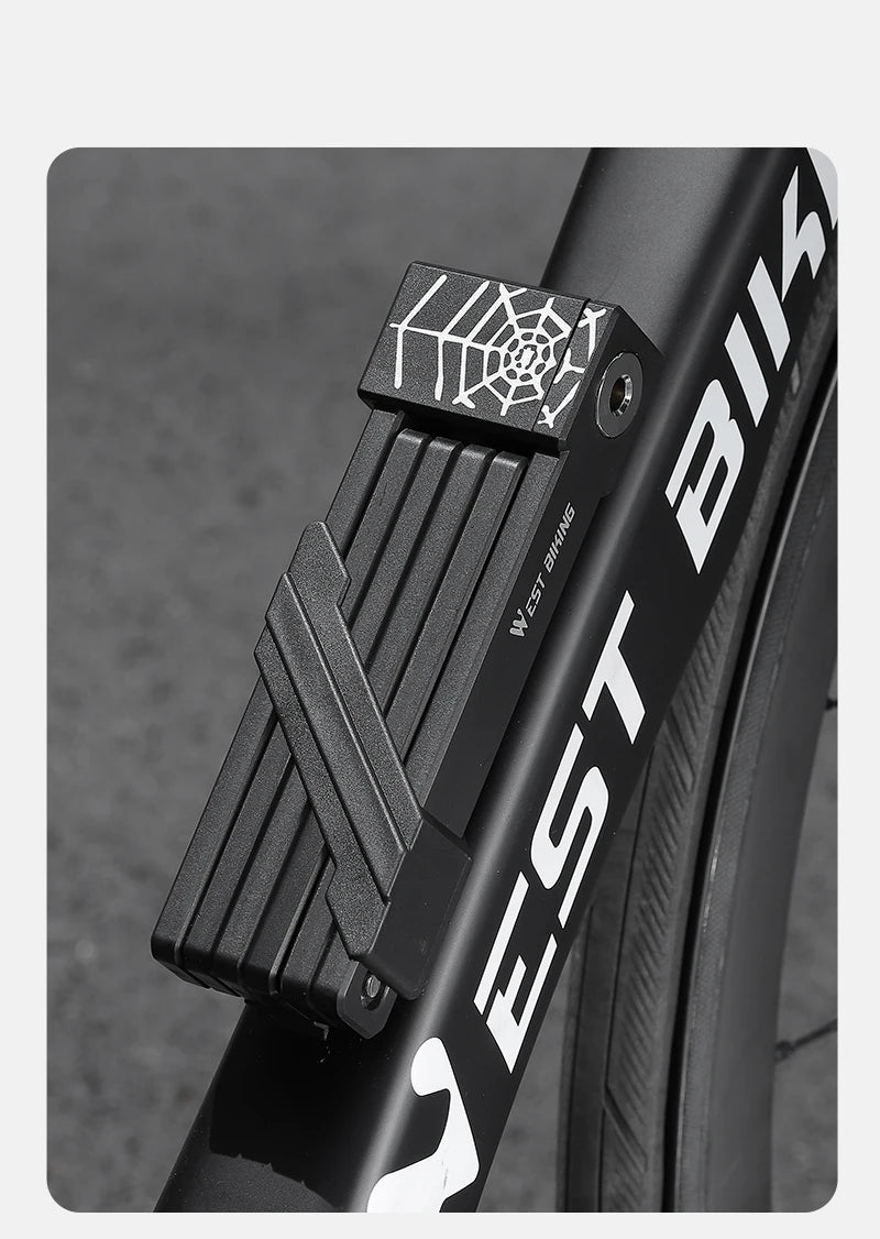 قفل دراجة محمول قابل للطي من ويست بايكينج، قفل أمان متين مضاد للسرقة، قفل دراجة كهربائية، ملحقات دراجات الطرق الجبلية