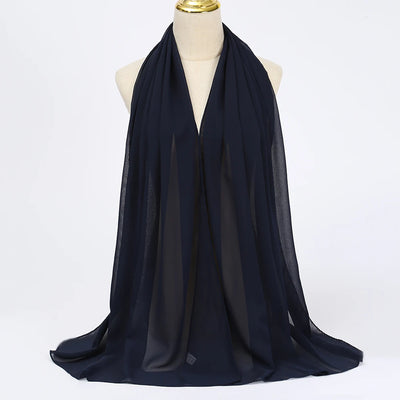 Muslim Chiffon Hijab Scarf Women Long Solid Color Head Wrap For Women Hijabs Scarves Ladies Muslim Veil Jersey Hijabs