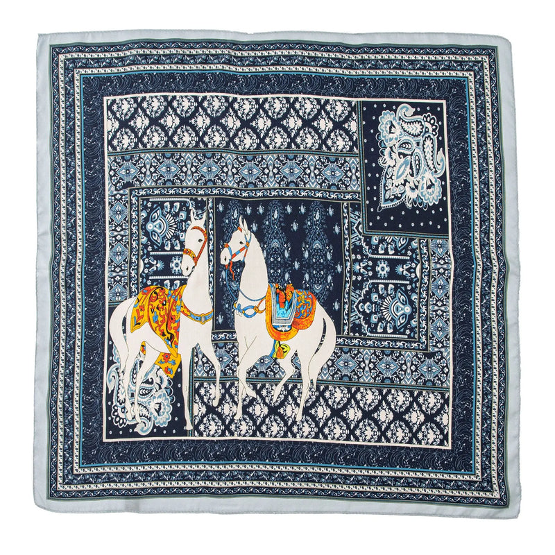 وشاح حريري مربع فاخر مطبوع باللون الأصفر بتصميم ريترو جديد لعام 2025 مصنوع من حرير التوت بنسبة 100% من فور سيزونز