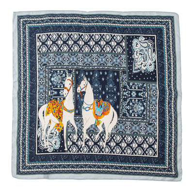 وشاح حريري مربع فاخر مطبوع باللون الأصفر بتصميم ريترو جديد لعام 2025 مصنوع من حرير التوت بنسبة 100% من فور سيزونز