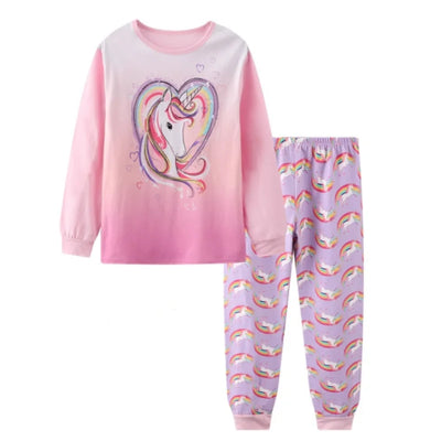 طقم بيجامات للأطفال مطبوع عليه رسوم متحركة من القطن الناعم للأميرة، ملابس نوم بأكمام طويلة للأولاد والبنات الصغار