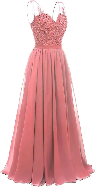 فساتين وصيفات العروس من الشيفون باللون الفيروزي بفتحة على شكل حرف V، طويلة من الدانتيل، مطرزة بالخرز، فساتين سهرة رسمية، توصيل مجاني، ضيف، حفل زفاف