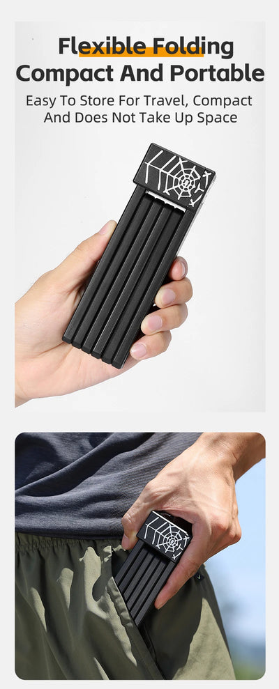 قفل دراجة محمول قابل للطي من ويست بايكينج، قفل أمان متين مضاد للسرقة، قفل دراجة كهربائية، ملحقات دراجات الطرق الجبلية