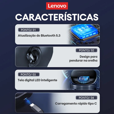 سماعات لينوفو LP75 TWS بلوتوث V5.3 الأصلية اللاسلكية بشاشة LED رقمية سماعات أذن مضادة للضوضاء جديدة