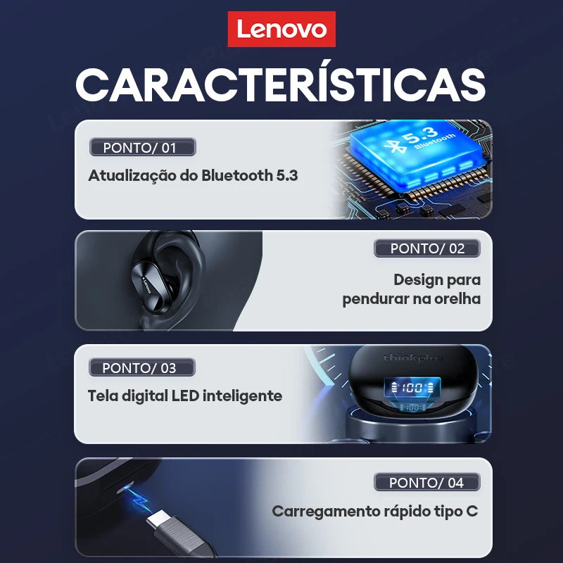 سماعات لينوفو LP75 TWS بلوتوث V5.3 الأصلية اللاسلكية بشاشة LED رقمية سماعات أذن مضادة للضوضاء جديدة