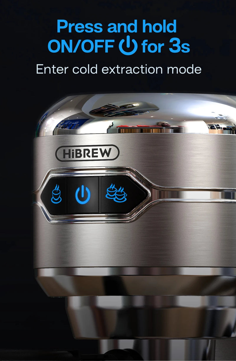 ماكينة صنع قهوة HiBREW Cafetera 20 بار من الفولاذ المقاوم للصدأ شبه أوتوماتيكية فائقة النحافة ESE POD &amp; مسحوق ماكينة صنع قهوة اسبريسو وكابتشينو بالماء الساخن H11