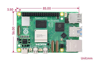 كمبيوتر Raspberry Pi 5 أحادي اللوحة 2.4 جيجاهرتز رباعي النواة 64 بت ARM Cortex-A76 4K HDMI شاشة مزدوجة 16 جيجابايت ذاكرة وصول عشوائي (RAM) واي فاي 6 BT 5.0