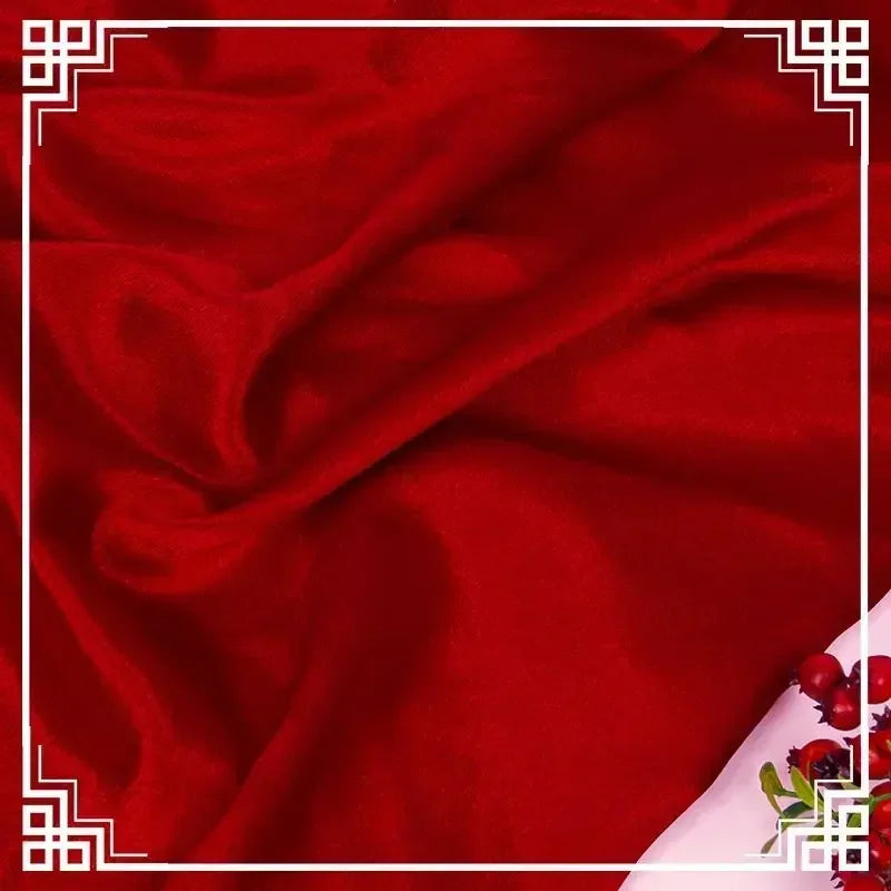 قماش ساتان كريستالي لامع سميك وثقيل بالمتر للملابس والفساتين وديكورات هانفو وقماش الخياطة اليدوي بلون أزرق سادة ومضاد للتجاعيد