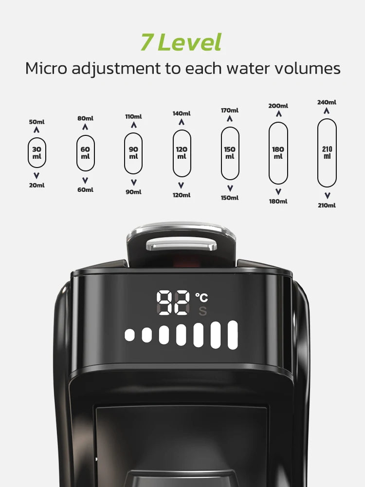 ماكينة صنع قهوة كبسولة هاي برو 6 في 1، متعددة الاستخدامات، ساخنة/باردة، قهوة إسبريسو كافيتيرا كابتشينو، ماكينة صنع قهوة دولتشي جوستو نسبرسو بودرة H1B