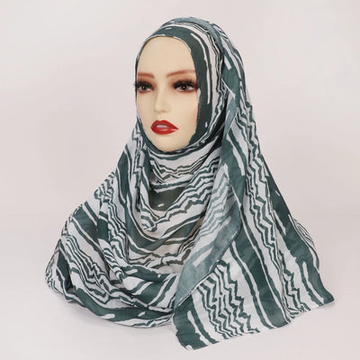 1Pcs Ramadan Hijab Leopard Print Women Bohemian Watercolor Soft Muslim Hijabs Floral Breathable Shawl Wrap Scarf Headscarf Warm