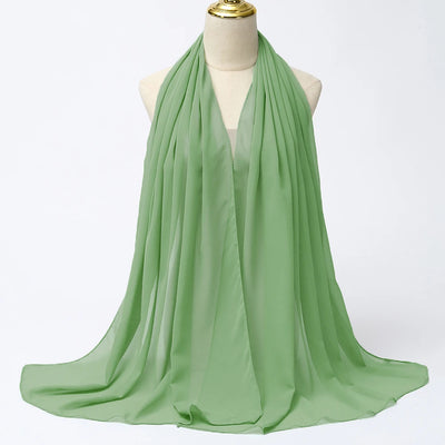 Muslim Chiffon Hijab Scarf Women Long Solid Color Head Wrap For Women Hijabs Scarves Ladies Muslim Veil Jersey Hijabs