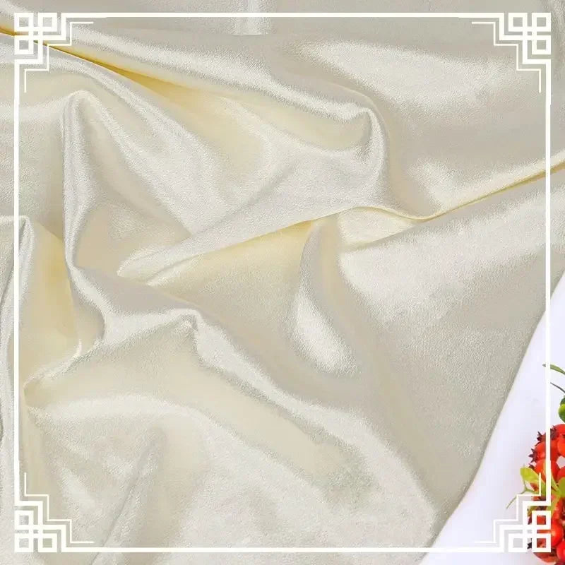 قماش ساتان كريستالي لامع سميك وثقيل بالمتر للملابس والفساتين وديكورات هانفو وقماش الخياطة اليدوي بلون أزرق سادة ومضاد للتجاعيد