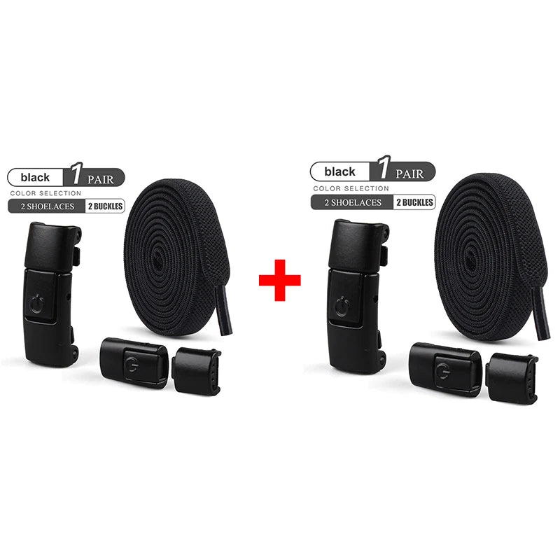 أربطة أحذية بدون رباط مقاس 8 مم، أربطة أحذية بقفل ضاغط بدون رباط، أربطة مرنة للأحذية الرياضية للأطفال والكبار، أربطة أحذية مسطحة واسعة للأحذية