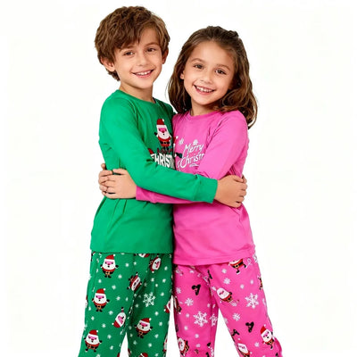 مجموعة بيجامات عيد الميلاد للأطفال من القطن بنسبة 100%، ملابس نوم بابا نويل للأولاد، بيجامات عيد الميلاد للأطفال الصغار، بيجامات عيد الميلاد للأطفال