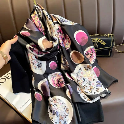 وشاح ربيعي نسائي بتصميم فاخر مصنوع من مادة البوليستر وشاح ناعم شال ناعم للشاطئ