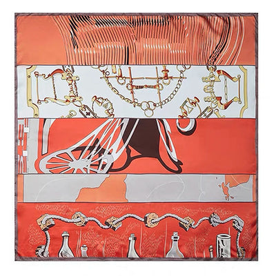 وشاح مربع نسائي من حرير التوت الخالص 100% مطبوع عليه رباط رأس ووشاح فاخر لزينة الشعر النسائية وأوشحة باندانا نسائية 53 سم