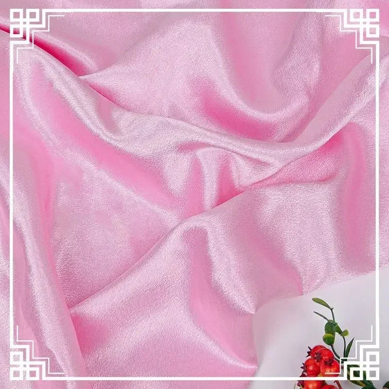 قماش ساتان كريستالي لامع سميك وثقيل بالمتر للملابس والفساتين وديكورات هانفو وقماش الخياطة اليدوي بلون أزرق سادة ومضاد للتجاعيد