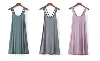 تنورة نسائية كاجوال أنيقة مثيرة مفتوحة الظهر كبيرة الحجم ذات قاعدة خلفية جميلة تنورة منزلية فضفاضة متقاطعة بأكمام طويلة