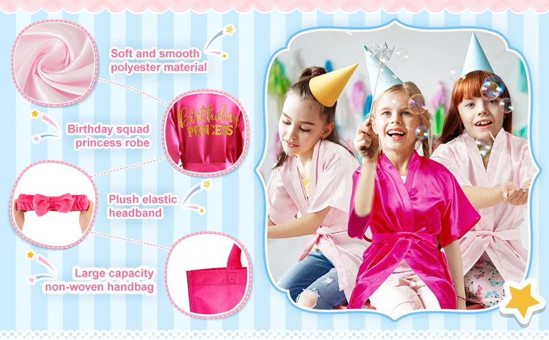 40 قطعة من لوازم حفلات السبا للفتيات، 10 رداء أميرة لحفلات أعياد الميلاد، 10 حقائب حمل، 10 عصابات رأس، 10 أقنعة سبا لأعياد الميلاد