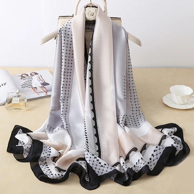 180*90 سم ماركة فاخرة أوشحة حرير صيفية للنساء شال لفافة ناعمة للنساء من أوروبا مصممة للشاطئ وشاح فولارد وشاح باريو