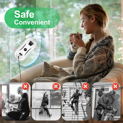 روبوت تنظيف النوافذ المنزلية من PuRuiKai، مكنسة كهربائية ذكية لتنظيف زجاج النوافذ بمفتاح واحد