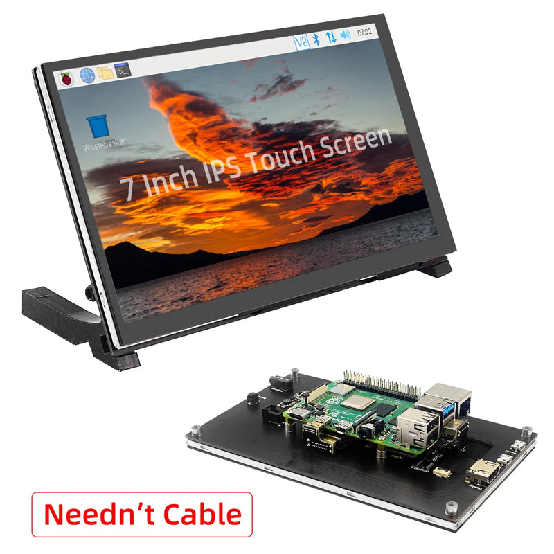 شاشة Raspberry Pi 5 تعمل باللمس مقاس 7 بوصات IPS 1024x600 HD LCD متوافقة مع HDMI لشاشة ثانوية RPI 4B 3B+ OPI 5 AIDA64 PC