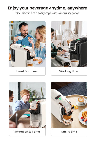 آلة صنع القهوة متعددة الكبسولات من HiBREW 5 في 1، ساخنة/باردة، كابتشينو DG، كبسولات صغيرة، قهوة مطحونة، كافتيريا، 20 بار، H2B