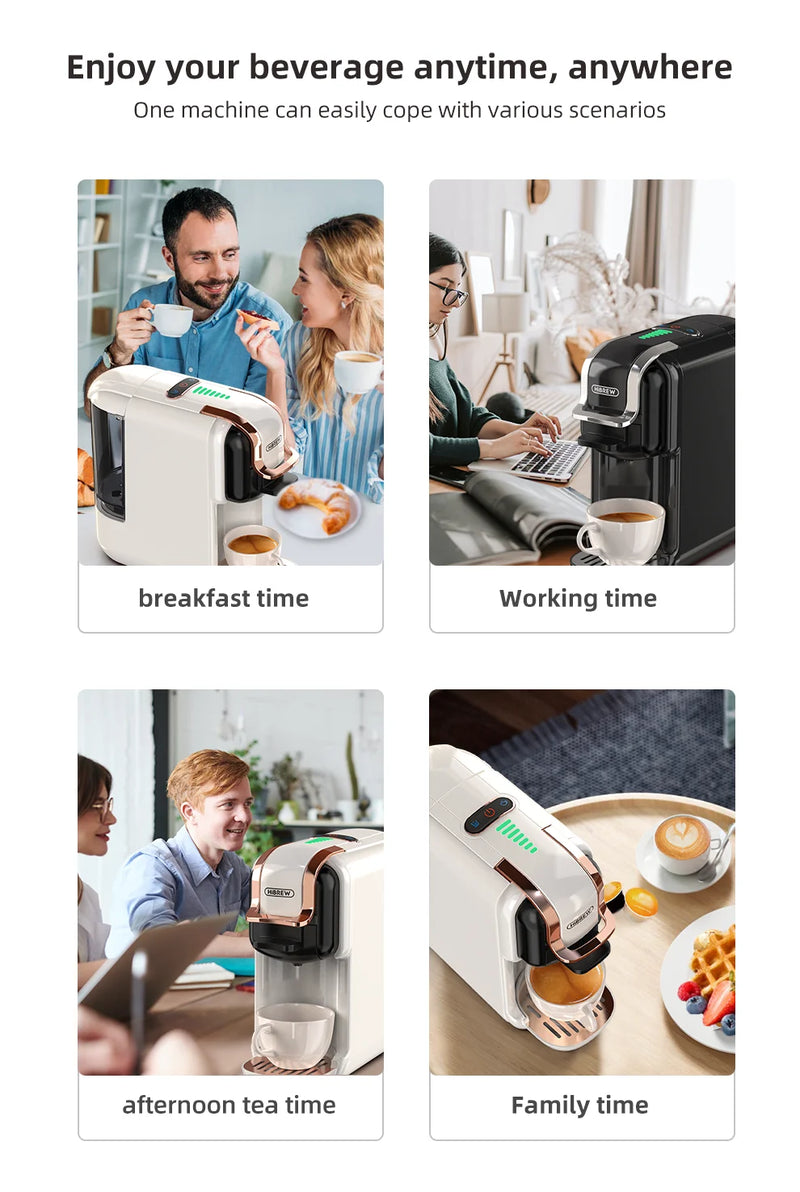 آلة صنع القهوة متعددة الكبسولات من HiBREW 5 في 1، ساخنة/باردة، كابتشينو DG، كبسولات صغيرة، قهوة مطحونة، كافتيريا، 20 بار، H2B
