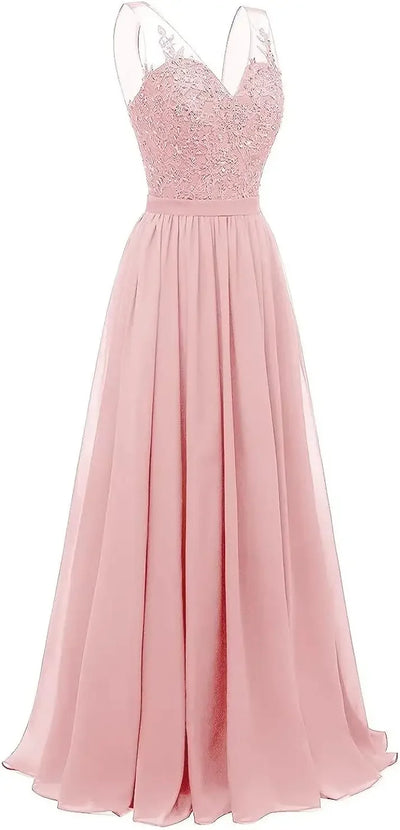 فساتين وصيفات العروس من الشيفون باللون الفيروزي بفتحة على شكل حرف V، طويلة من الدانتيل، مطرزة بالخرز، فساتين سهرة رسمية، توصيل مجاني، ضيف، حفل زفاف