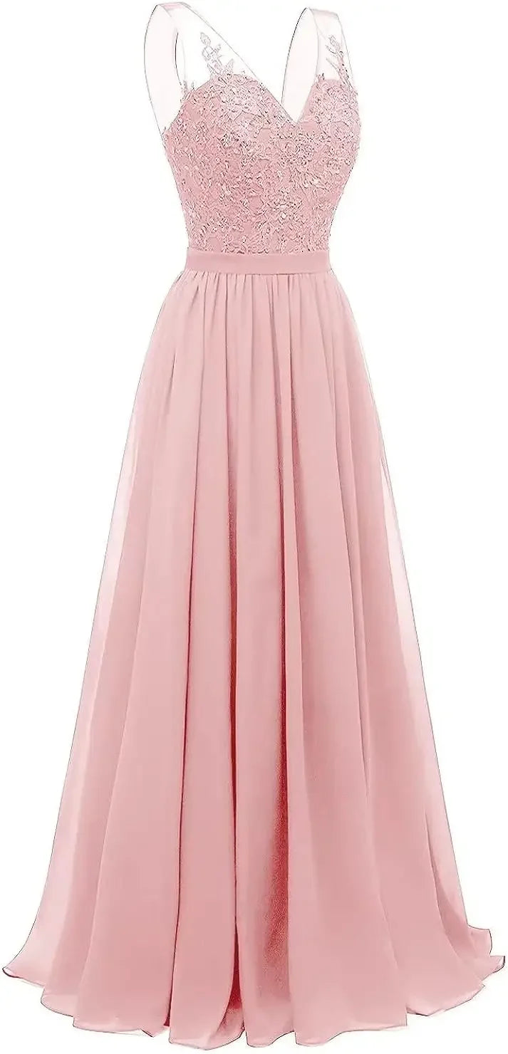 فساتين وصيفات العروس من الشيفون باللون الفيروزي بفتحة على شكل حرف V، طويلة من الدانتيل، مطرزة بالخرز، فساتين سهرة رسمية، توصيل مجاني، ضيف، حفل زفاف