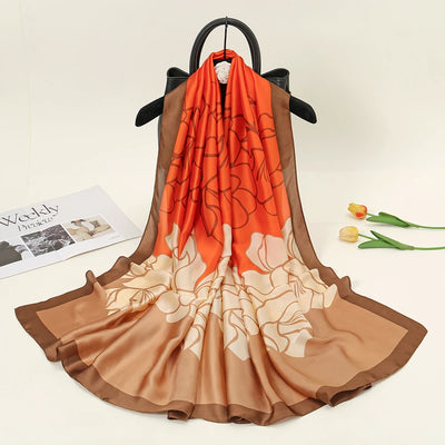 2024 جديد شال حرير ساتان حجاب نسائي شالات مرقعة وشاح رأس نسائي شال أنيق شال ناعم من الباشمينا