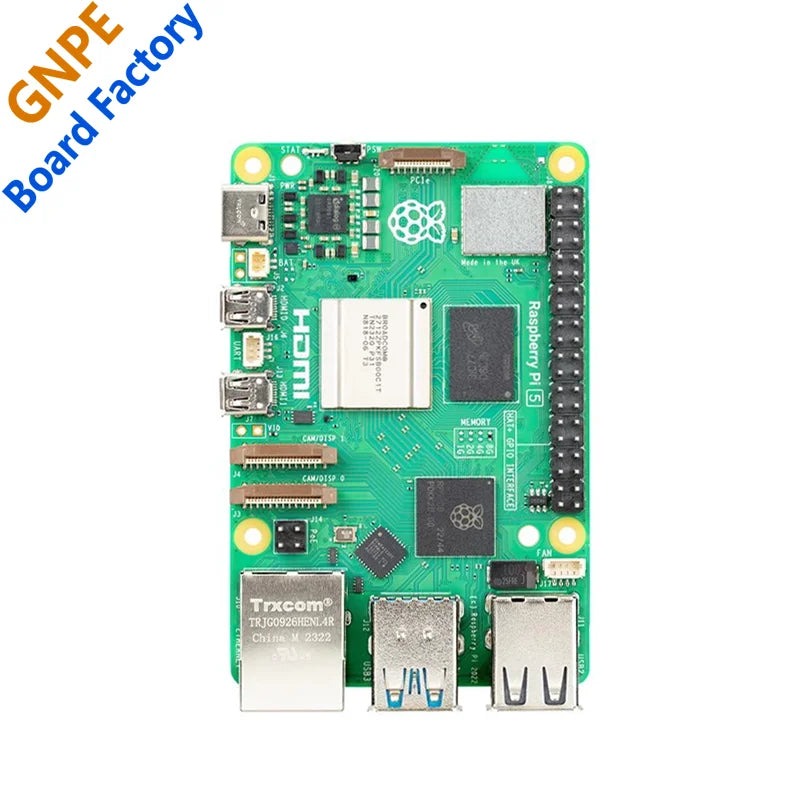 مجموعة Raspberry Pi 5 الكاملة أو لوحة PI5 4GB 8GB PCIE-NVME-SSD + شاشة LCD + علبة + طاقة + DIY + كابل UART + RTC-BOX + SD