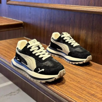 أحذية كاجوال للرجال أحذية رياضية صيفية كاجوال للرجال بنعل سميك ناعمة ومريحة غير قابلة للانزلاق أحذية لوحية عصرية للأنشطة الخارجية