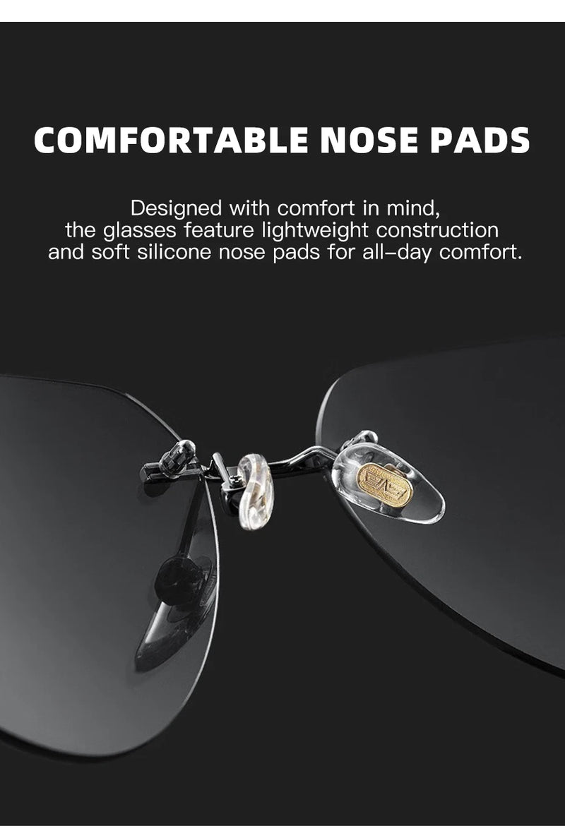 نظارات شمسية جديدة من كابوني للرجال، مستقطبة، عدسات فوتوكرومية سوداء، خفيفة الوزن للغاية، بدون إطار، نظارات قيادة BS22003