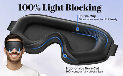 قناع النوم، أقنعة العين المعتمة للنوم - قناع عين ثلاثي الأبعاد ناعم ومريح يسمح بمرور الهواء للنوم - أقنعة ليلية قابلة للتعديل