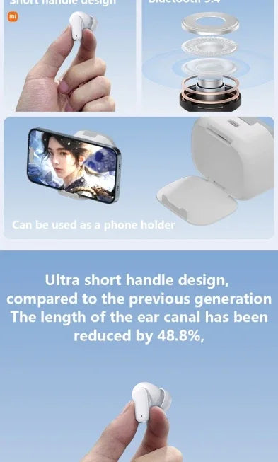 سماعات أذن شاومي اللاسلكية بتقنية البلوتوث، مضادة للضوضاء، رياضية، مقاومة للماء، متوافقة مع أنظمة أندرويد وiOS وأجهزة الكمبيوتر، عمر بطارية طويل