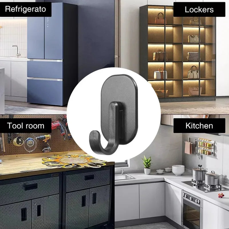 خطاف مغناطيسي متعدد الوظائف بدون ثقب خطافات مغناطيسية قوية مثبتة على الحائط لتخزين المفاتيح في المنزل والمطبخ والحمام