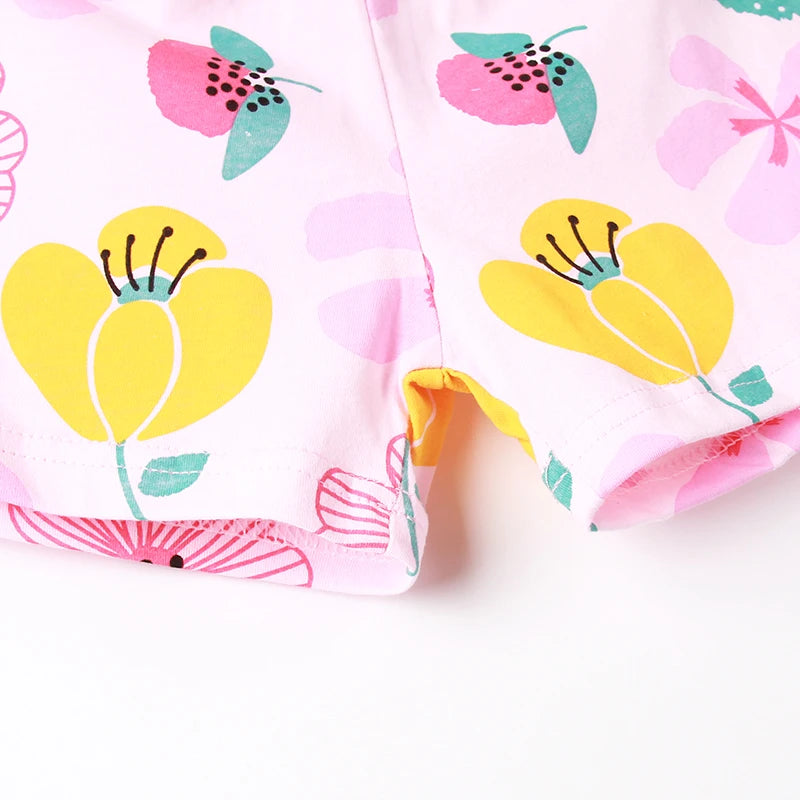 طقم بيجامات برسومات حيوانات قوس قزح، ملابس نوم للأطفال، ملابس منزلية، بيجامات للبنات، ملابس أطفال صغار، بيجامات برسومات ديناصورات