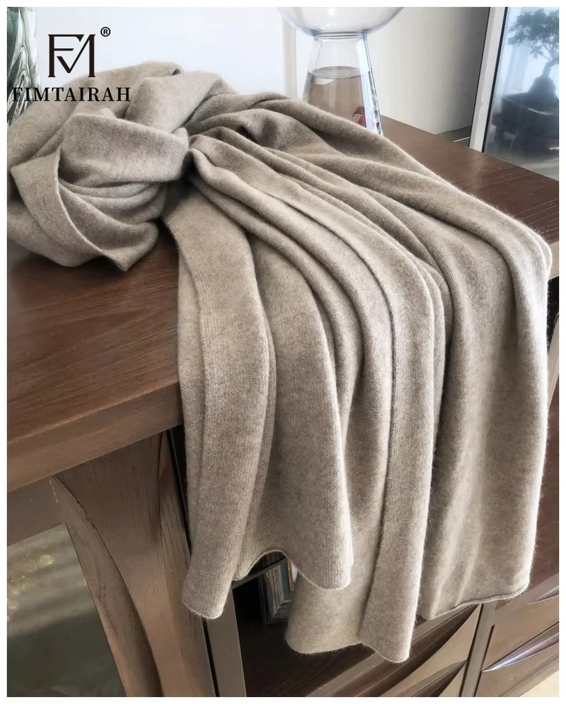 وشاح جديد من الكشمير الخالص ١٠٠٪، محبوك للنساء، مناسب للشتاء والخريف. أنيق وعصري! وشاح من الكشمير الخالص ١٠٠٪ للرجال والنساء.