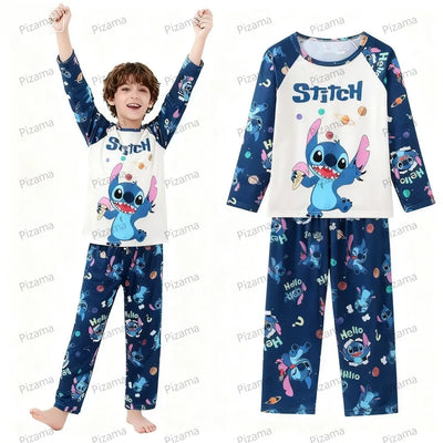 بيجامات ديزني للأولاد والبنات بأكمام طويلة من ديزني ستيتش بيجامات أطفال ملابس نوم بيجامات أطفال من مينينا