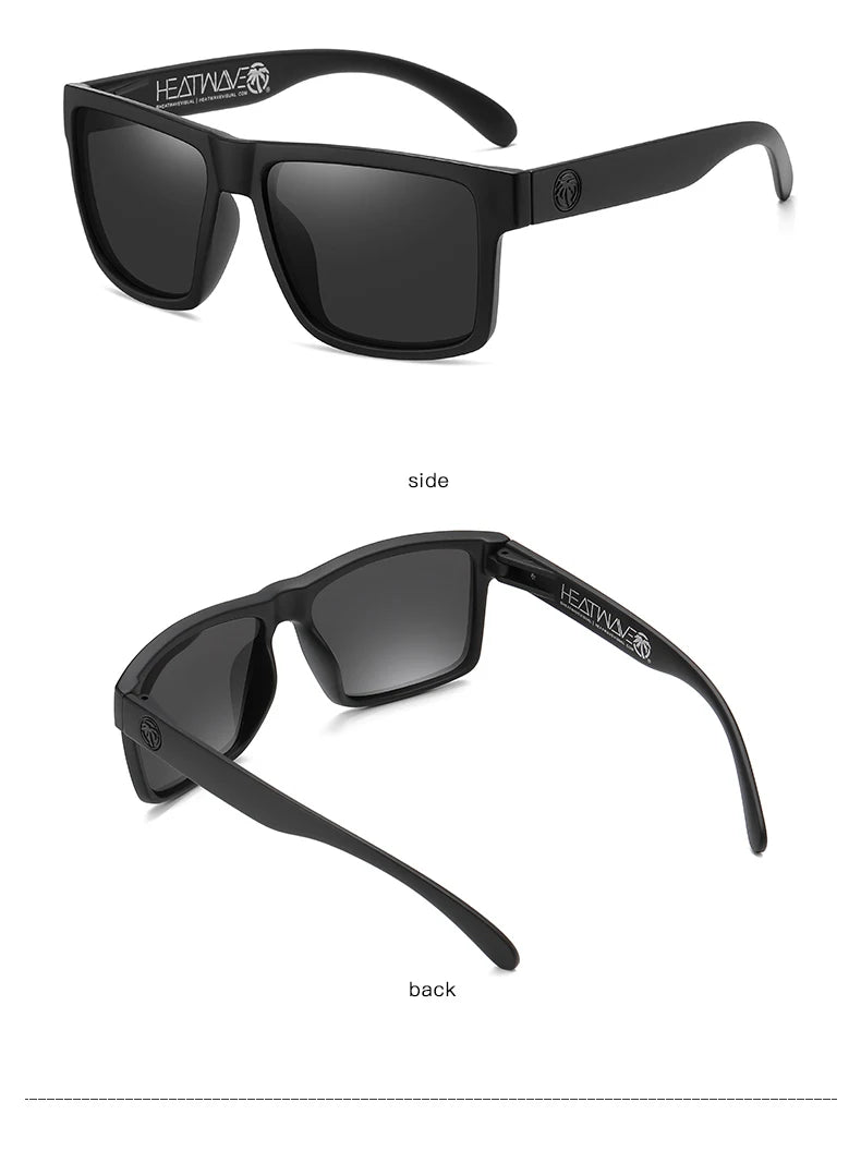 نظارات شمسية جديدة عالية الجودة فاخرة من Heat Wave موديل 2024، نظارات شمسية مستقطبة مربعة العدسات متصلة للنساء والرجال، نظارات شمسية UV400