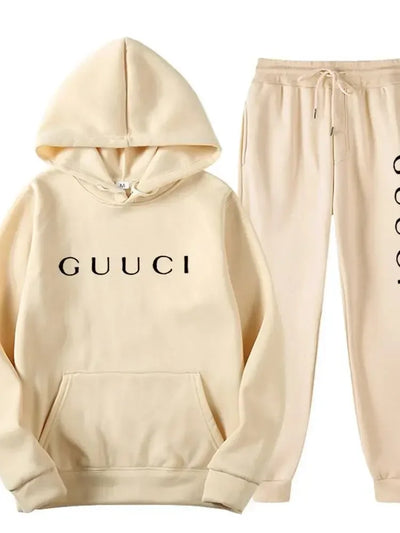 مجموعة رياضية كاجوال رجالية عصرية ربيع وخريف 2025 مجموعة جديدة كاجوال للرجال والنساء بقلنسوة + بنطلون للركض مكونة من قطعتين