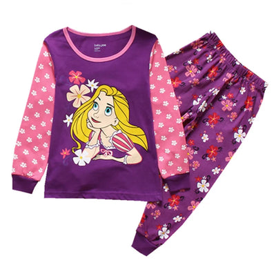 بيجامات رابونزل للأطفال للأولاد والبنات ملابس منزلية للأميرة ملابس نوم غير رسمية للأطفال بأكمام طويلة بيجامات قيعان بدلة هدايا عيد الميلاد