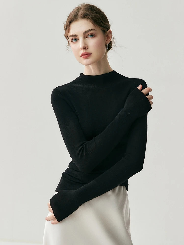 سترة نسائية من CHICUU مصنوعة من الصوف بنسبة 100% وقابلة للغسل في الغسالة، بلوفر برقبة دائرية، مصنوعة من 18 خيطًا من الكشمير الصوفي، مناسبة لفصل الخريف والشتاء