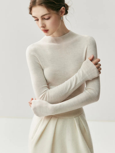 سترة نسائية من CHICUU مصنوعة من الصوف بنسبة 100% وقابلة للغسل في الغسالة، بلوفر برقبة دائرية، مصنوعة من 18 خيطًا من الكشمير الصوفي، مناسبة لفصل الخريف والشتاء