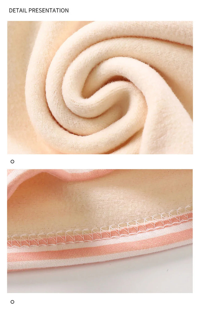 مجموعة ملابس دافئة للأطفال مبطنة بالصوف للأطفال الأولاد والبنات ملابس داخلية مخططة مجموعة ملابس نوم مثالية للمنزل بيجامات الخريف والشتاء